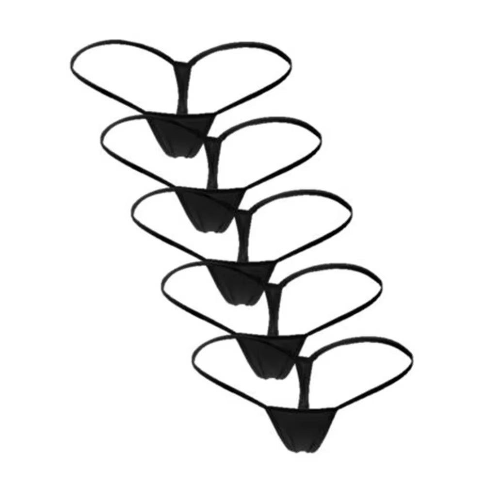 5Pcs Womens Sexy Micro Tiny Thong Low Waist Thong Underwear Panties G-String Lingerie Sexy Thong Ladies Breathable and Comforty