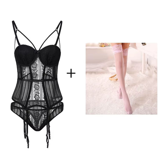Black Fashion Women Sexy Bra Set Embroidery Bralette Underwear Sets Female Panties Brief Sets Ladies Lingerie