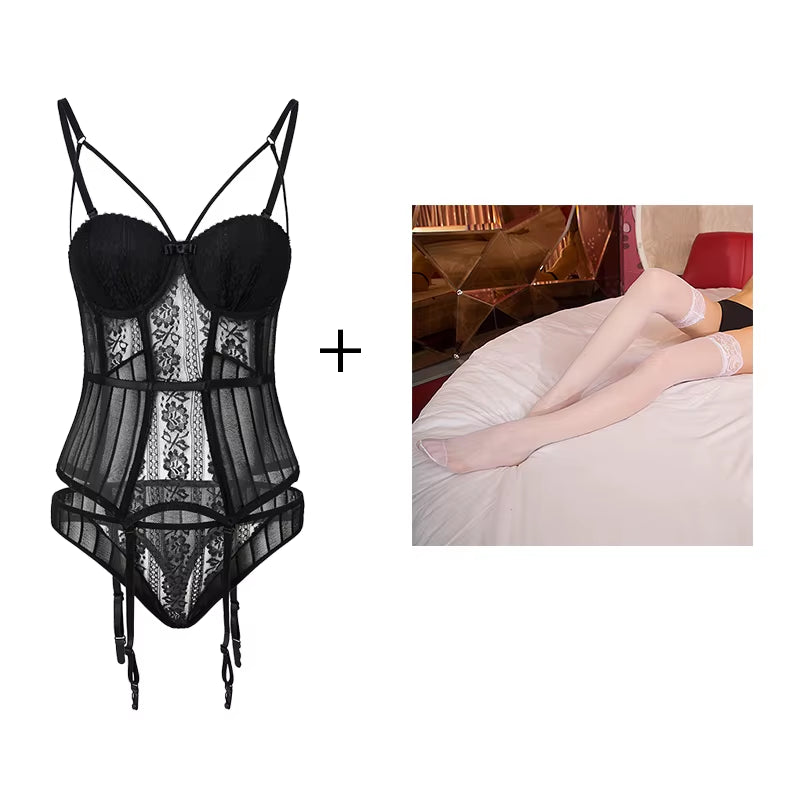 Black Fashion Women Sexy Bra Set Embroidery Bralette Underwear Sets Female Panties Brief Sets Ladies Lingerie