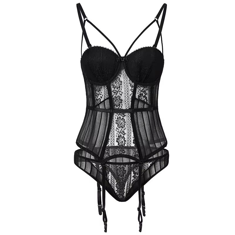 Black Fashion Women Sexy Bra Set Embroidery Bralette Underwear Sets Female Panties Brief Sets Ladies Lingerie