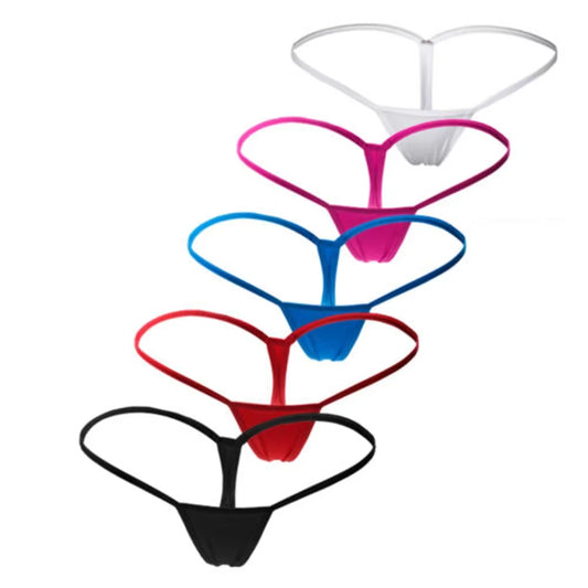 5Pcs Womens Sexy Micro Tiny Thong Low Waist Thong Underwear Panties G-String Lingerie Sexy Thong Ladies Breathable and Comforty