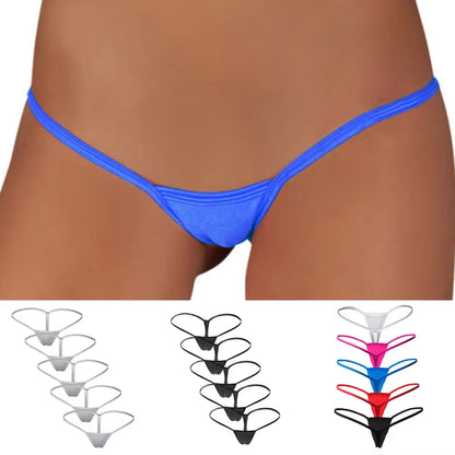 5Pcs Womens Sexy Micro Tiny Thong Low Waist Thong Underwear Panties G-String Lingerie Sexy Thong Ladies Breathable and Comforty