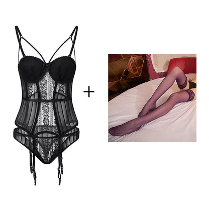 Black Fashion Women Sexy Bra Set Embroidery Bralette Underwear Sets Female Panties Brief Sets Ladies Lingerie